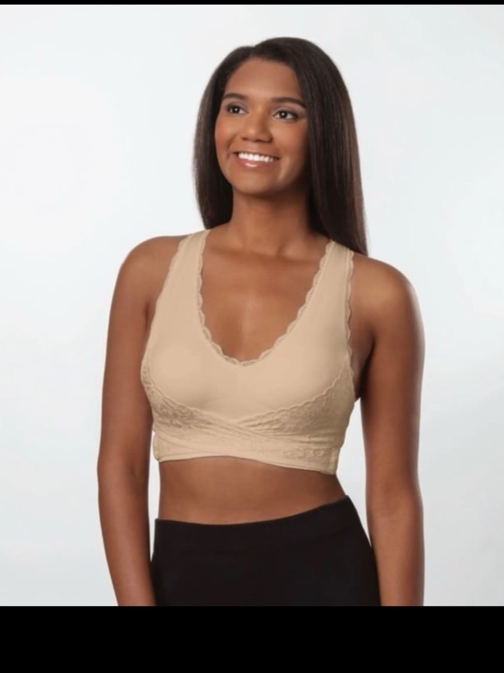 CARAMIA Lace criss cross bra